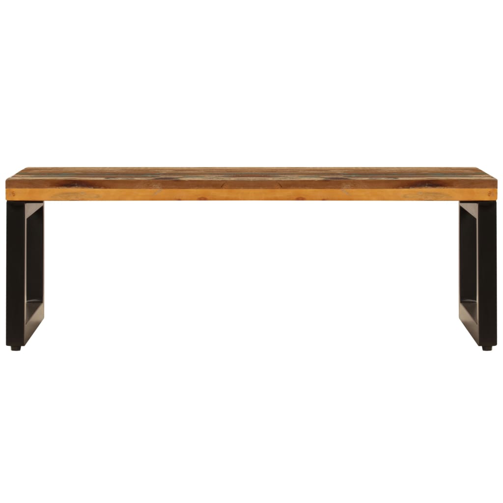 vidaXL Coffee Table 39.4"x19.7"x13.8" Solid Reclaimed Wood and Steel-2