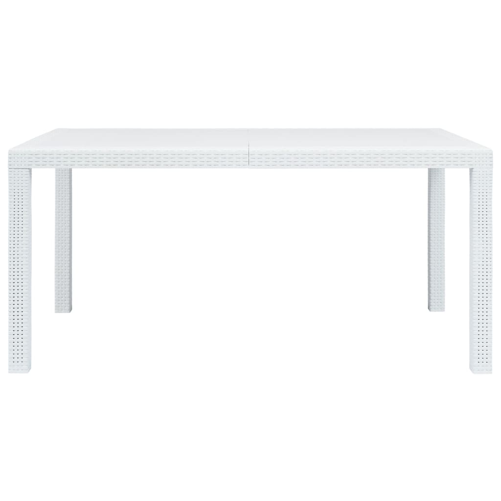 vidaXL Patio Table Garden Outdoor Porch Dining Table with Rattan Look Plastic-17