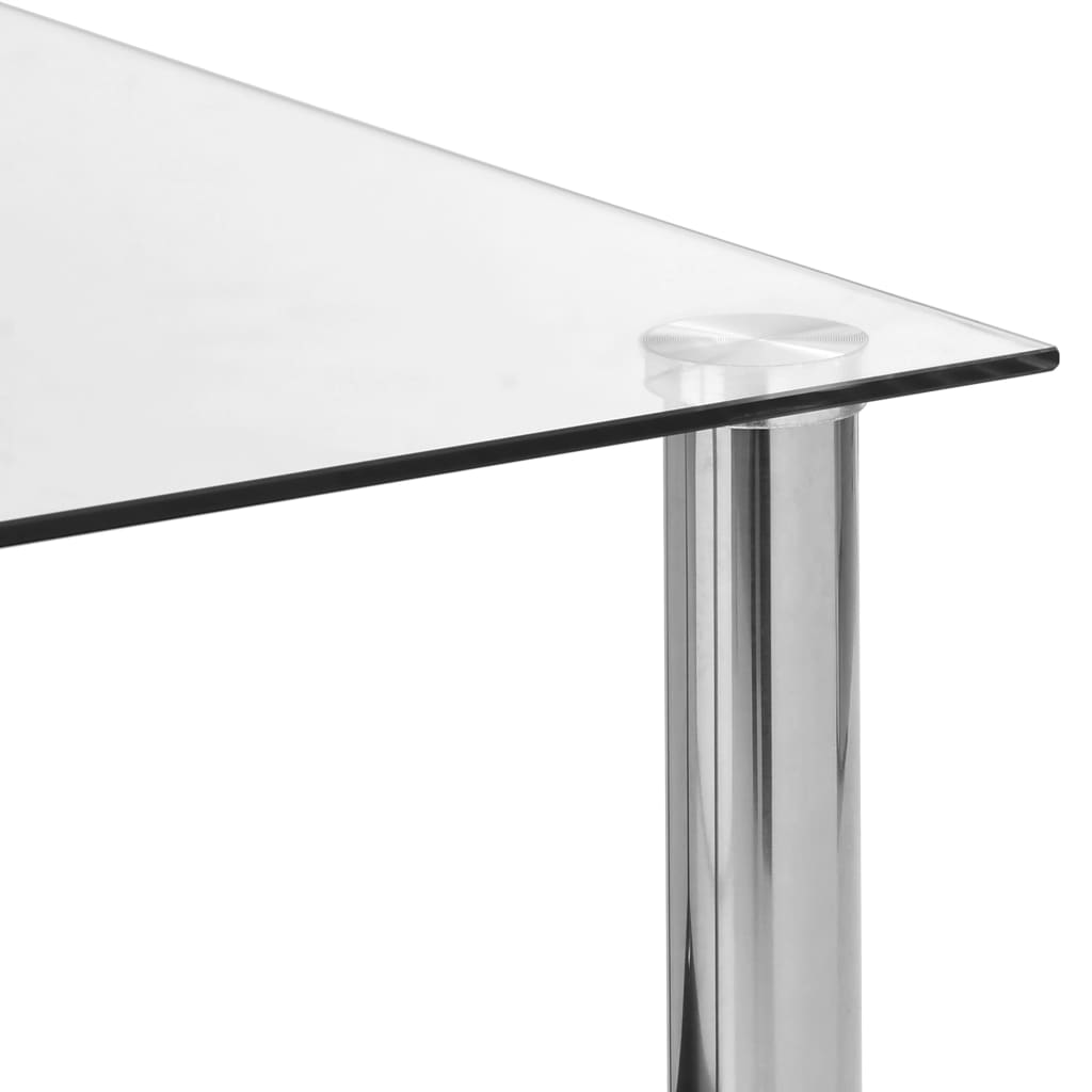 vidaXL Side Table Transparent 17.7"x19.7"x17.7" Tempered Glass-4