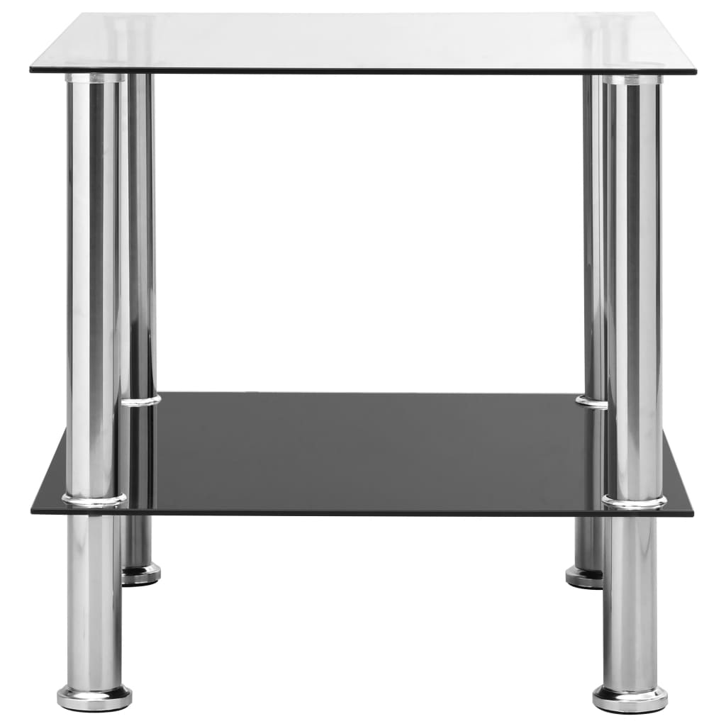 vidaXL Side Table Transparent 17.7"x19.7"x17.7" Tempered Glass-6