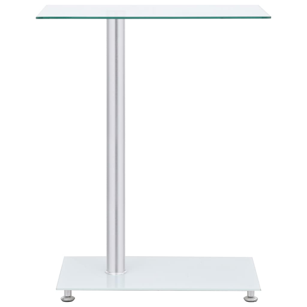 vidaXL U-Shaped Side Table Transparent 17.7"x11.8"x22.8" Tempered Glass-0