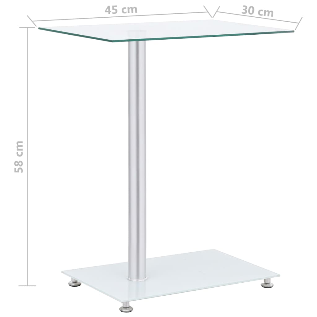 vidaXL U-Shaped Side Table Transparent 17.7"x11.8"x22.8" Tempered Glass-4