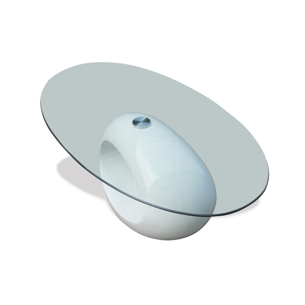 vidaXL Coffee Table Living Room End Table Side Sofa Table with Oval Glass Top-4
