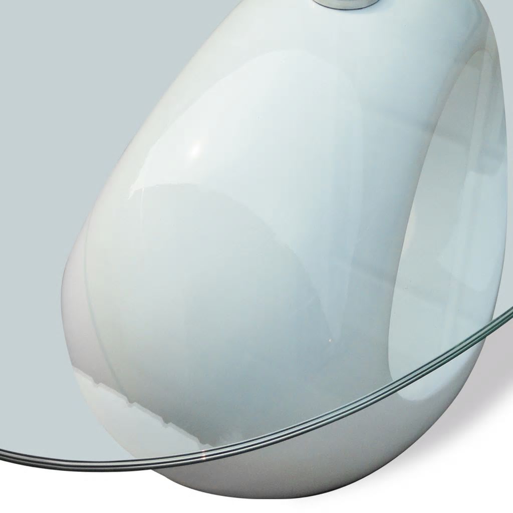 vidaXL Coffee Table Living Room End Table Side Sofa Table with Oval Glass Top-17