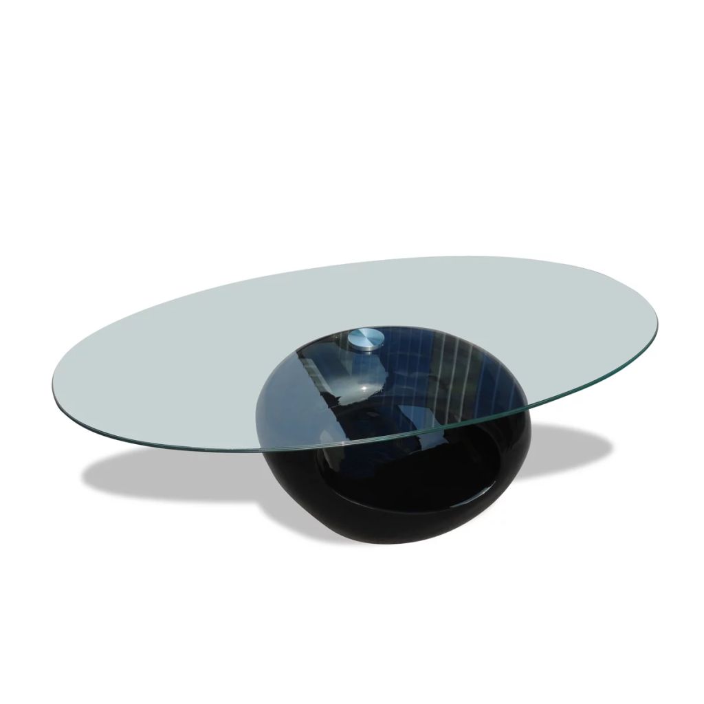 vidaXL Coffee Table Living Room End Table Side Sofa Table with Oval Glass Top-8