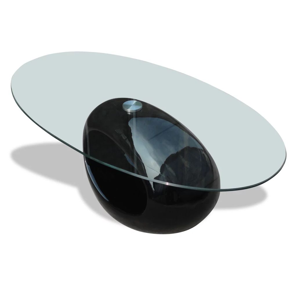 vidaXL Coffee Table Living Room End Table Side Sofa Table with Oval Glass Top-10
