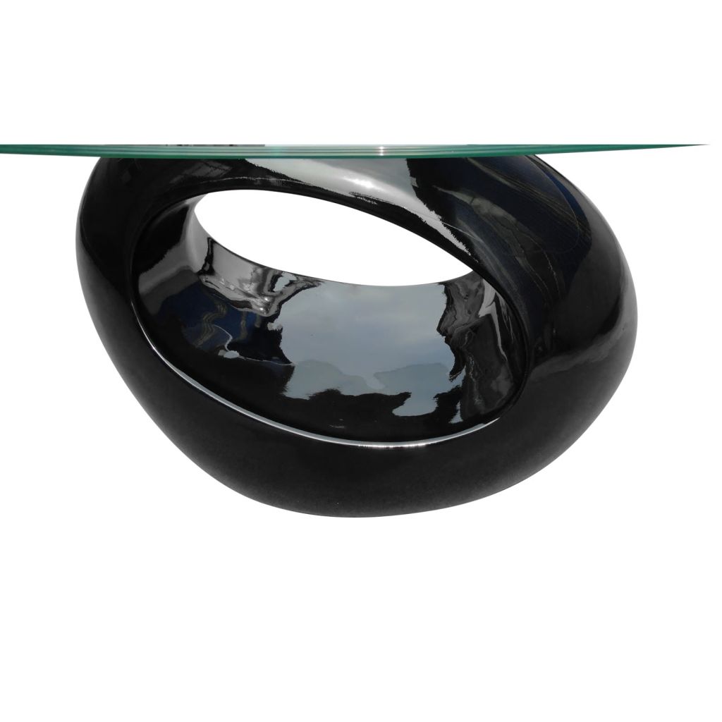 vidaXL Coffee Table Living Room End Table Side Sofa Table with Oval Glass Top-3