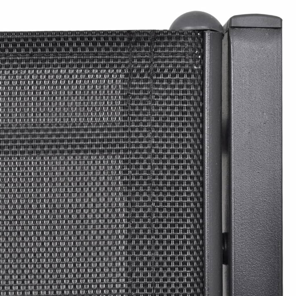 vidaXL 2 Seater Patio Bench 51.6" Steel and Textilene Black-4