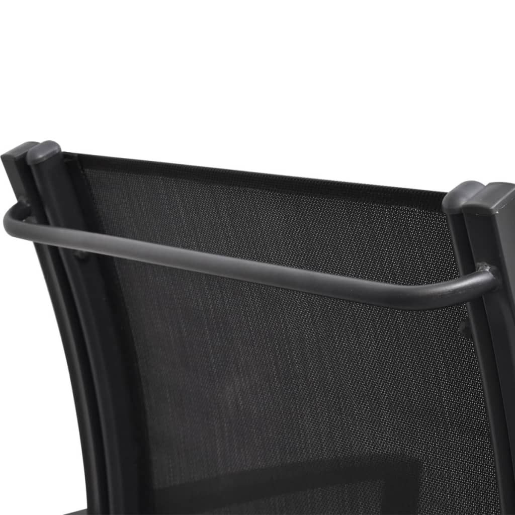 vidaXL 2 Seater Patio Bench 51.6" Steel and Textilene Black-5