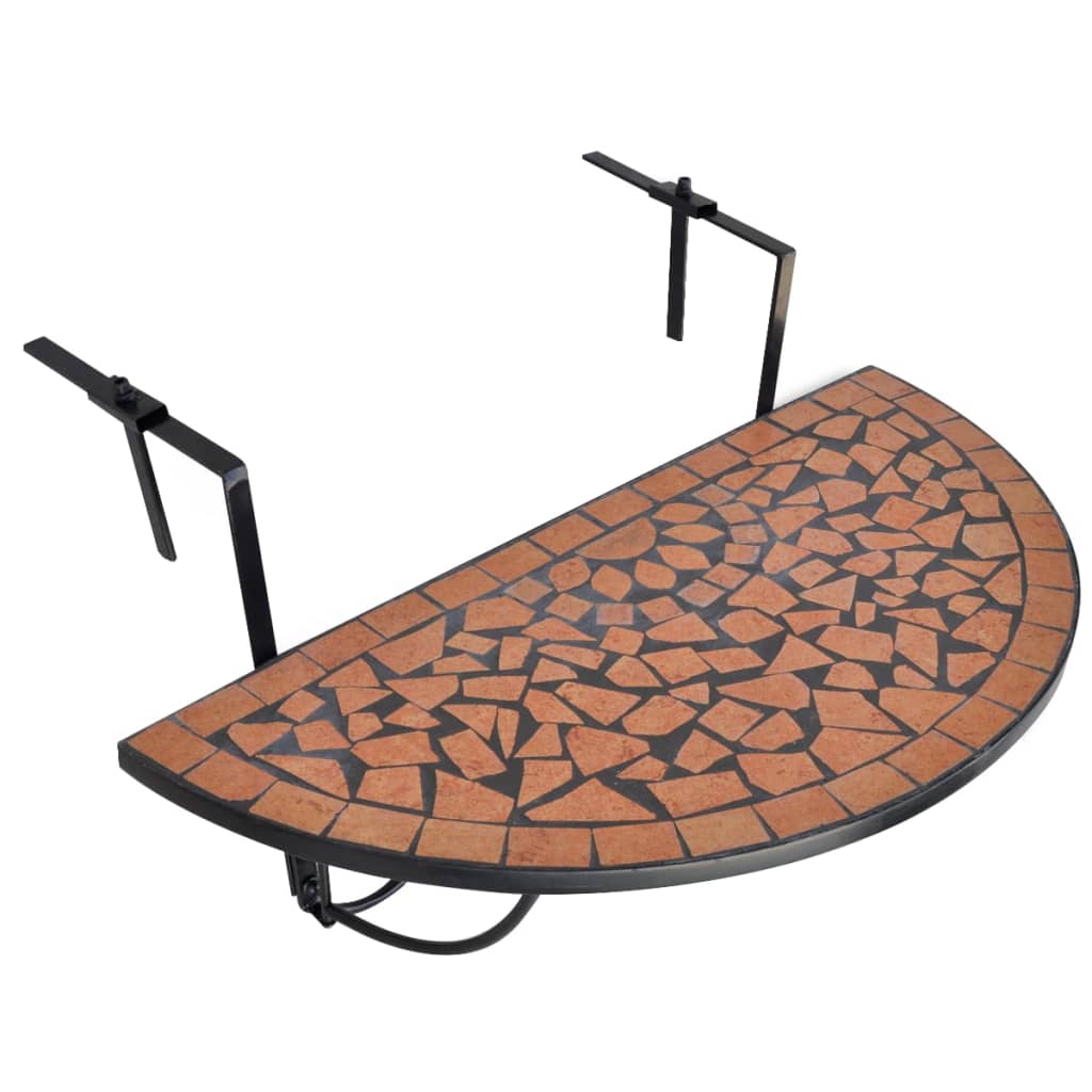 vidaXL Hanging Balcony Table Folding Outdoor Table for Balcony Garden Mosaic-1