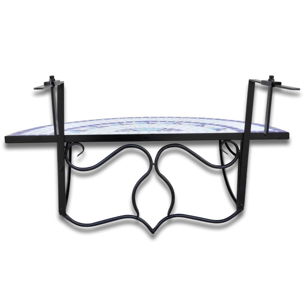 vidaXL Hanging Balcony Table Folding Outdoor Table for Balcony Garden Mosaic-16