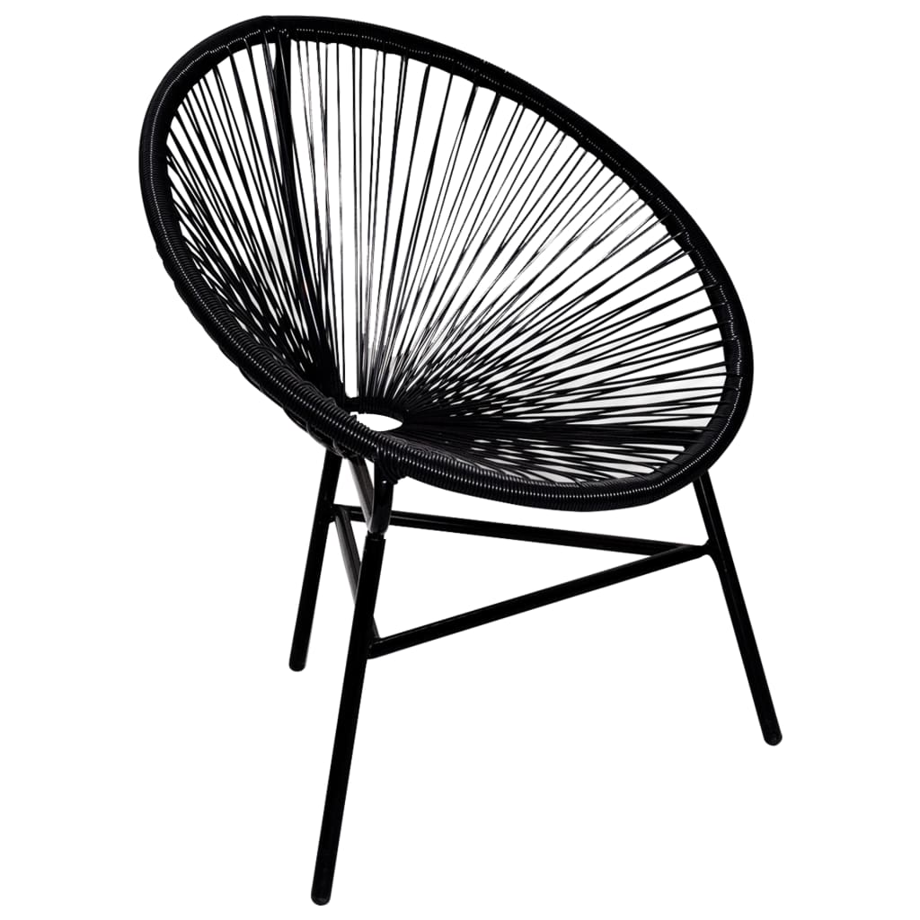 vidaXL Patio Moon Chair Outdoor Acapulco Chair with Steel Frame Poly Rattan-4