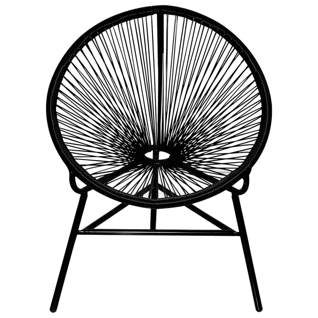 vidaXL Patio Moon Chair Outdoor Acapulco Chair with Steel Frame Poly Rattan-5