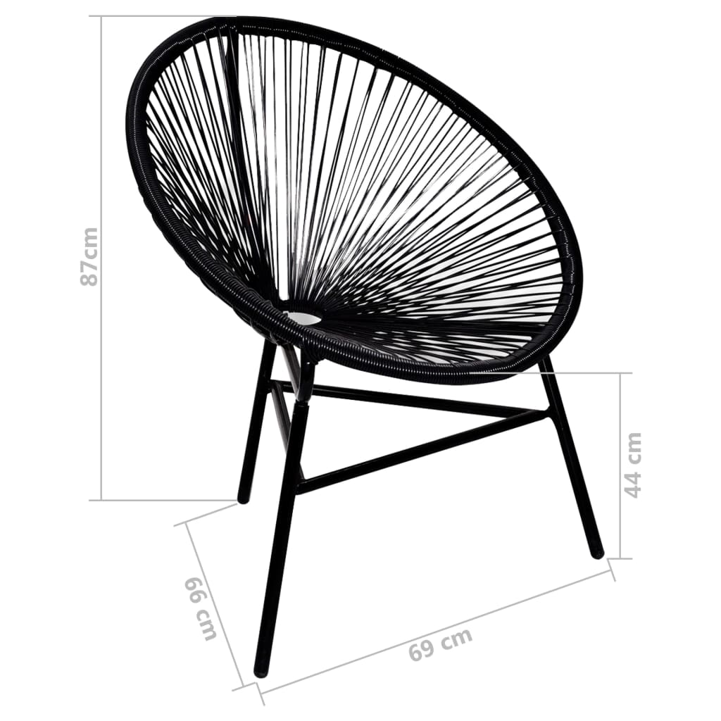 vidaXL Patio Moon Chair Outdoor Acapulco Chair with Steel Frame Poly Rattan-3