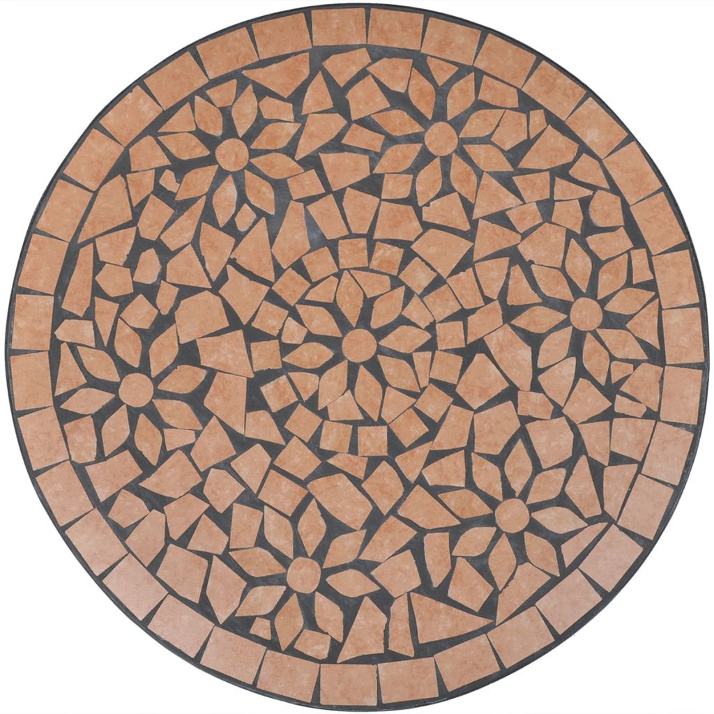 vidaXL Bistro Table Terracotta 23.6" Mosaic-2