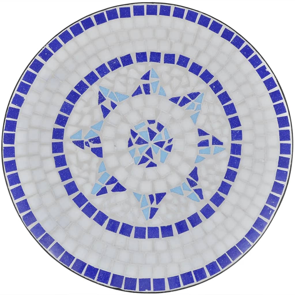 vidaXL Bistro Table Blue and White 23.6" Mosaic-1