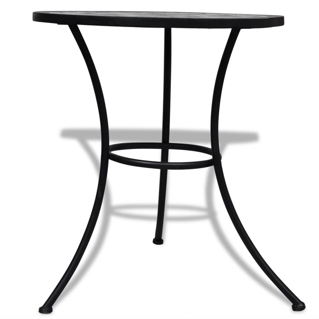 vidaXL Bistro Table Black and White 23.6" Mosaic-2