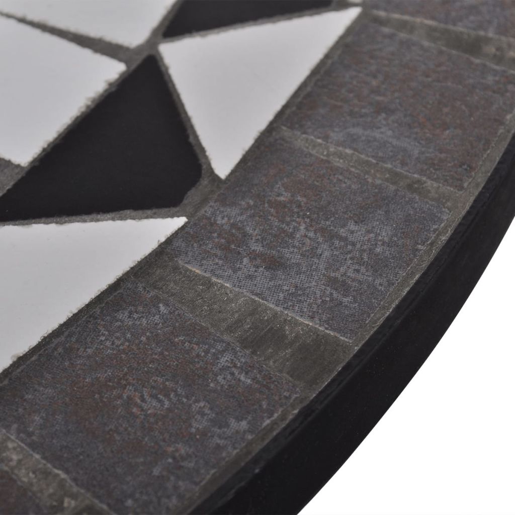 vidaXL Bistro Table Black and White 23.6" Mosaic-3
