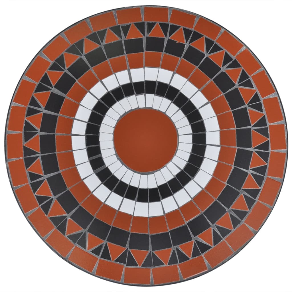 vidaXL Bistro Table Terracotta and White 23.6" Mosaic-2