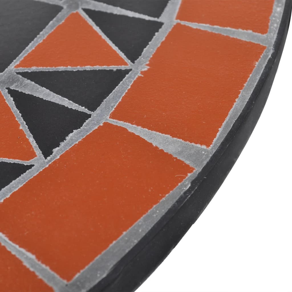 vidaXL Bistro Table Terracotta and White 23.6" Mosaic-3