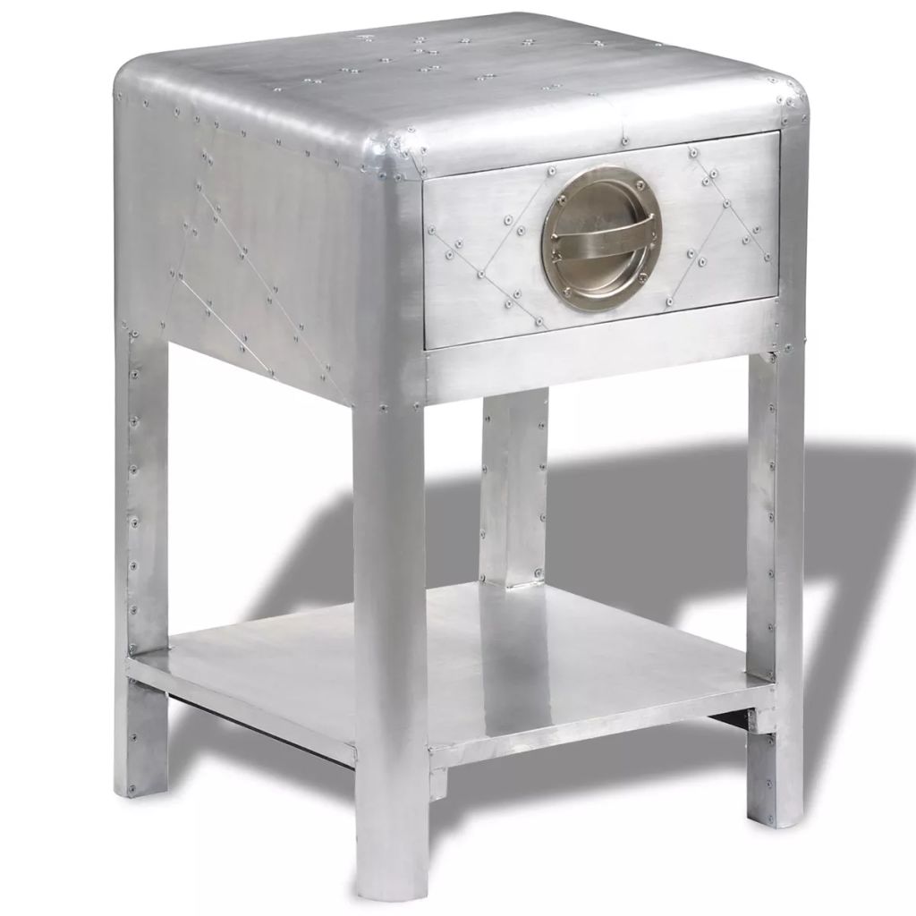 vidaXL Aviator End Table with 1 Drawer Vintage Aircraft Airman Style-0