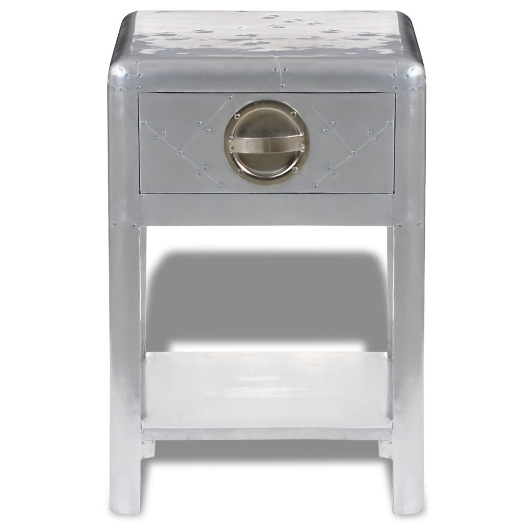 vidaXL Aviator End Table with 1 Drawer Vintage Aircraft Airman Style-1