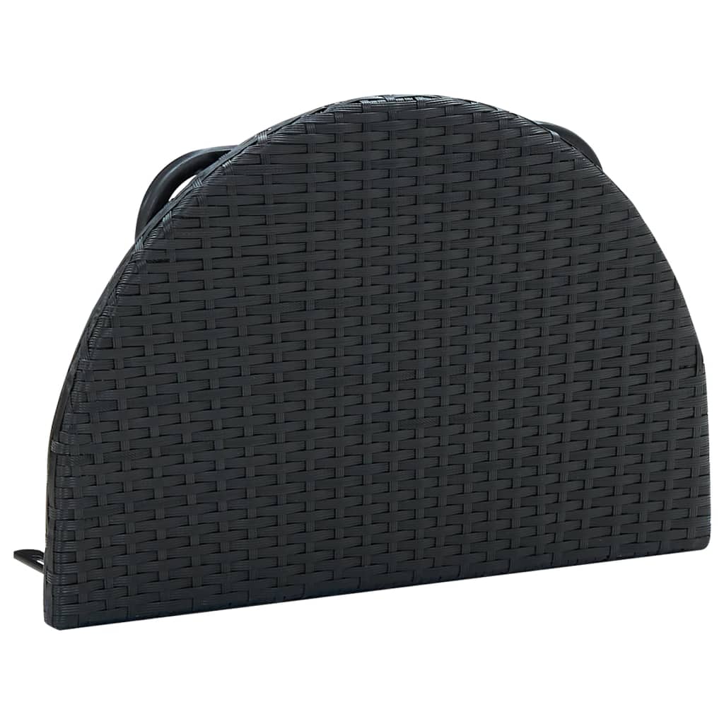 vidaXL Balcony Table 23.6"x23.6"x12.5" Black Poly Rattan-4