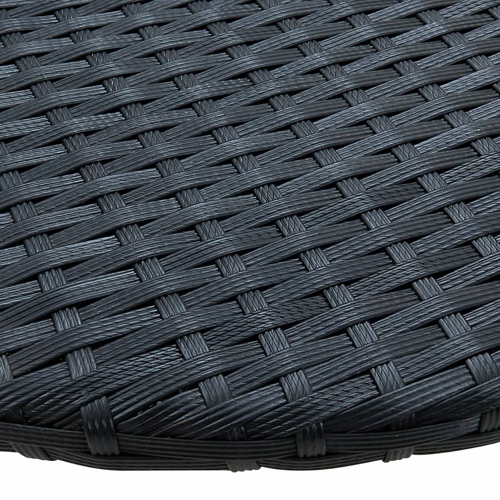 vidaXL Balcony Table 23.6"x23.6"x12.5" Black Poly Rattan-5