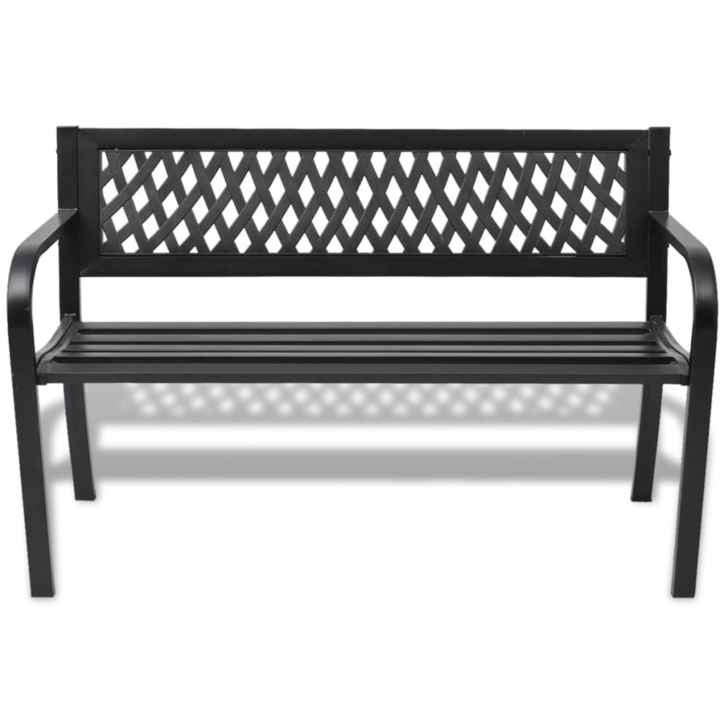 vidaXL Patio Bench 46.5" Steel Black-1