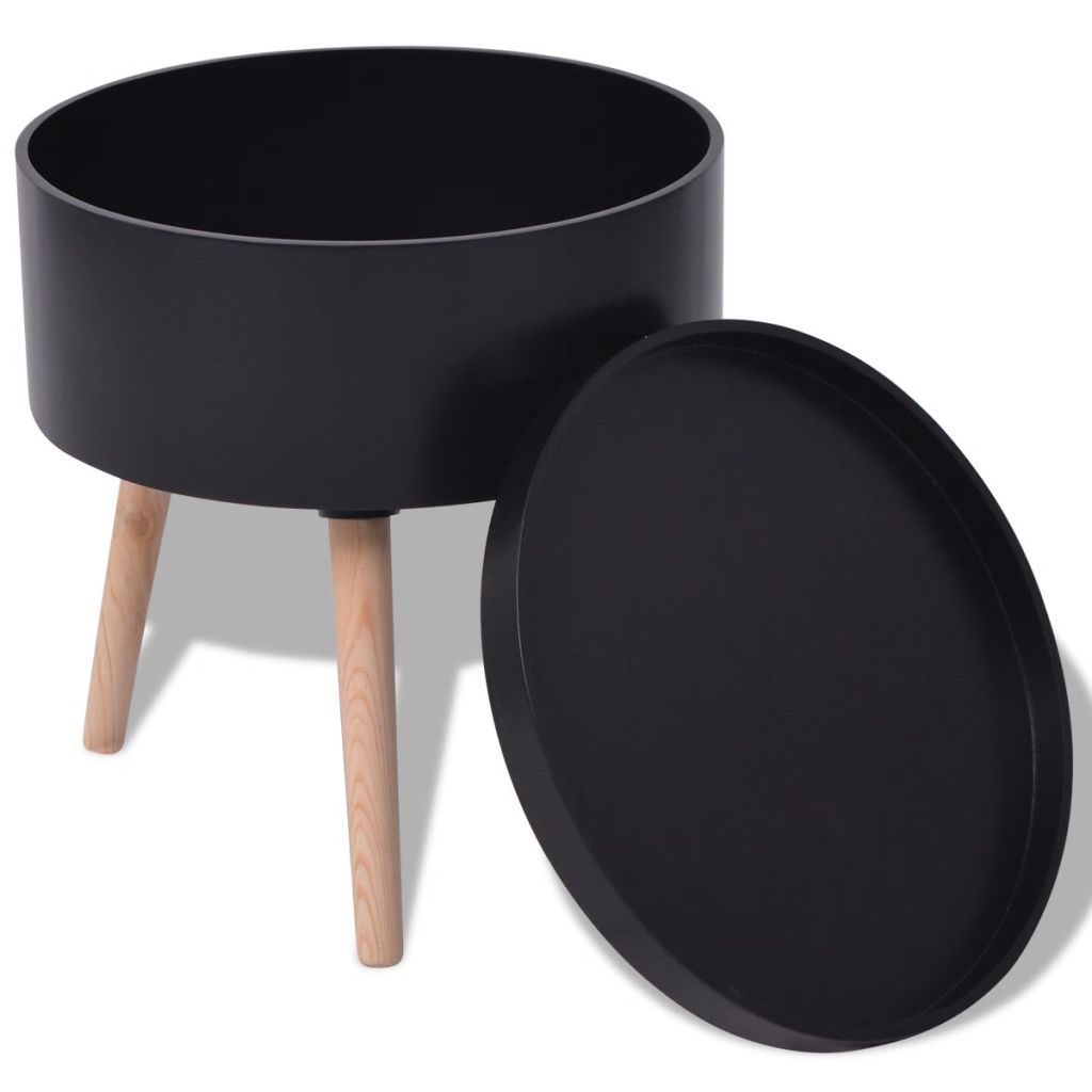 vidaXL Side Table Sofa End Table Accent Coffee Table with Serving Tray Round-9