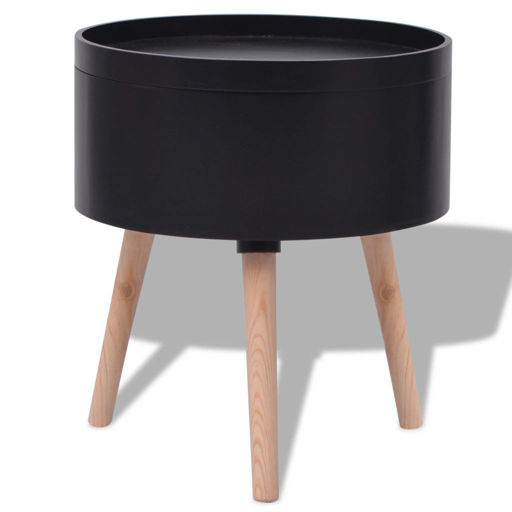 vidaXL Side Table Sofa End Table Accent Coffee Table with Serving Tray Round-2
