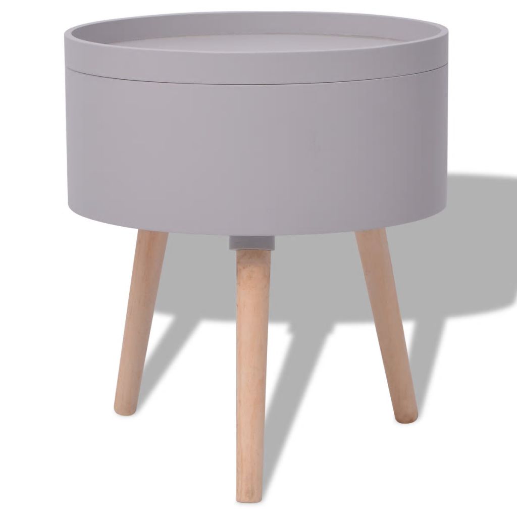 vidaXL Side Table Sofa End Table Accent Coffee Table with Serving Tray Round-6