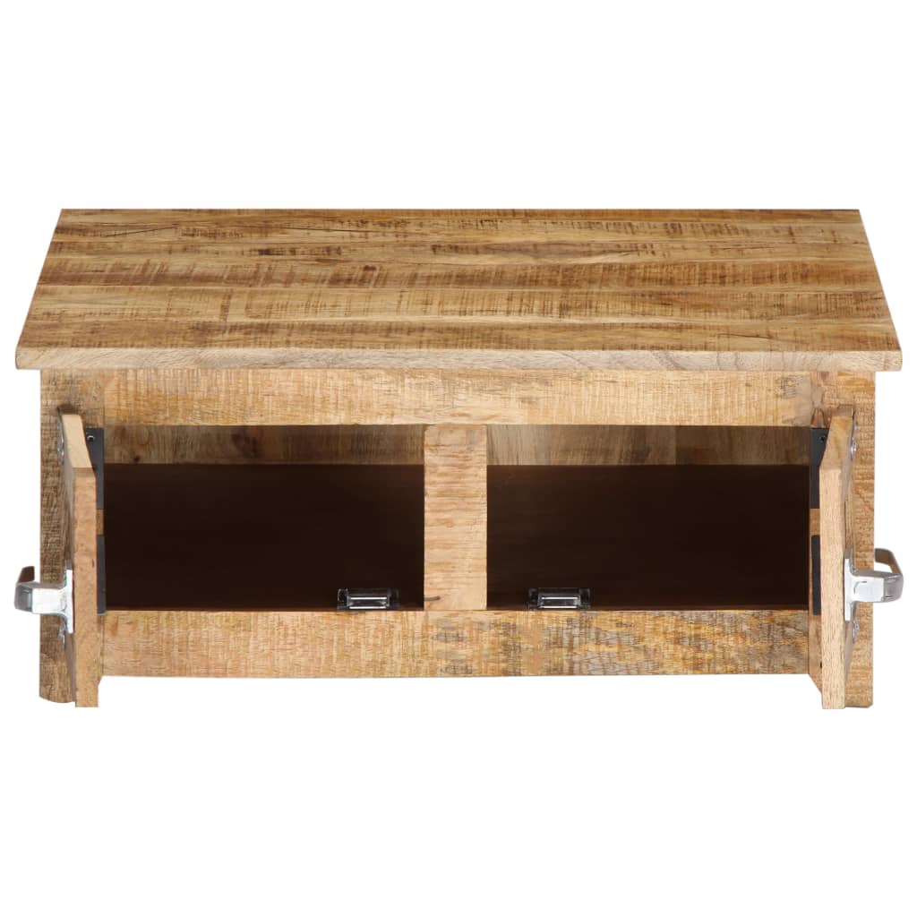 vidaXL Coffee Table 27.6"x27.6"x11.8" Solid Mango Wood-4
