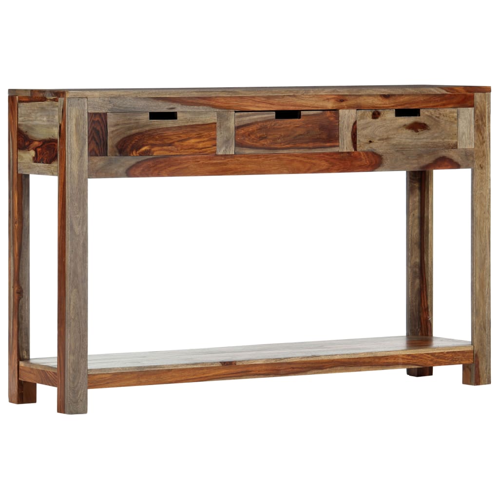 vidaXL Console Table with 3 Drawers 47.2"x11.8"x29.5" Solid Sheesham Wood-1