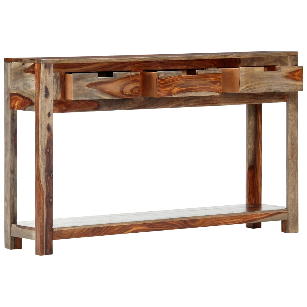 vidaXL Console Table with 3 Drawers 47.2"x11.8"x29.5" Solid Sheesham Wood-2