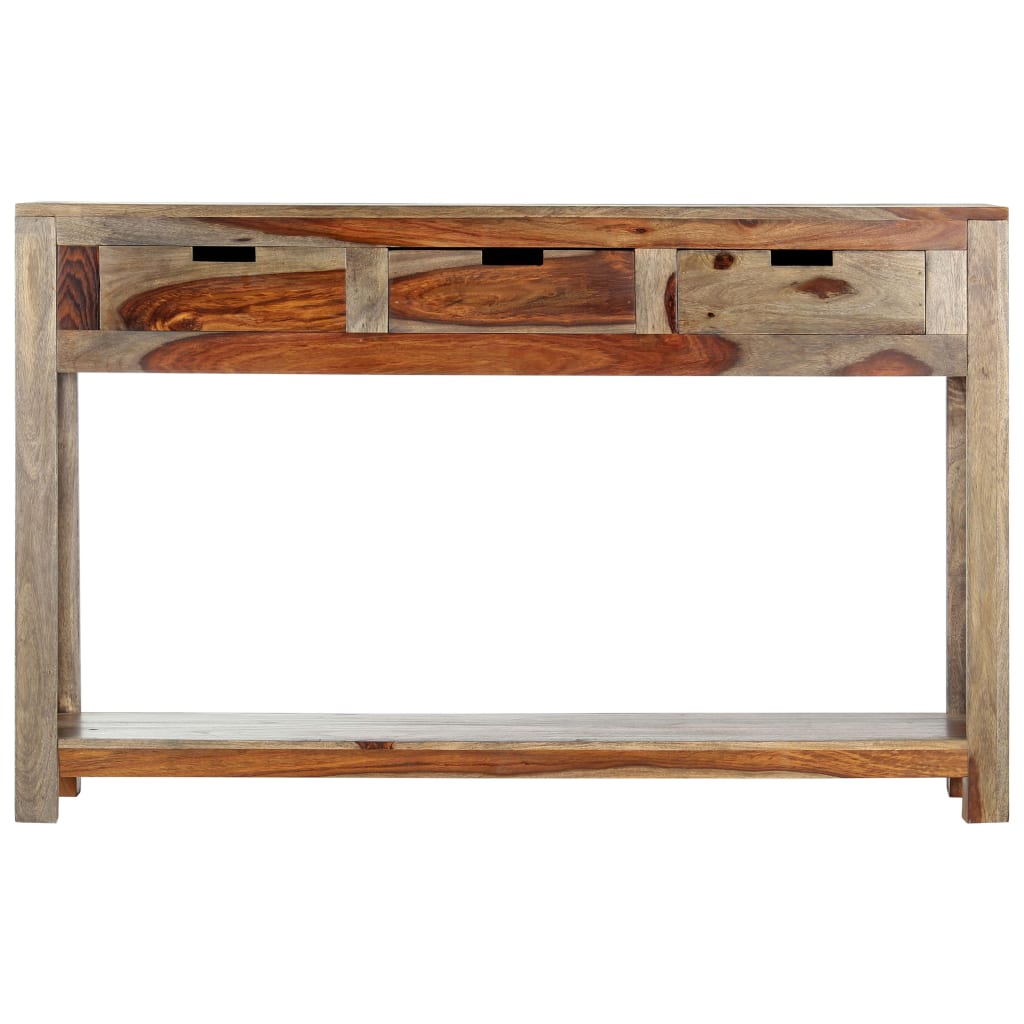 vidaXL Console Table with 3 Drawers 47.2"x11.8"x29.5" Solid Sheesham Wood-3