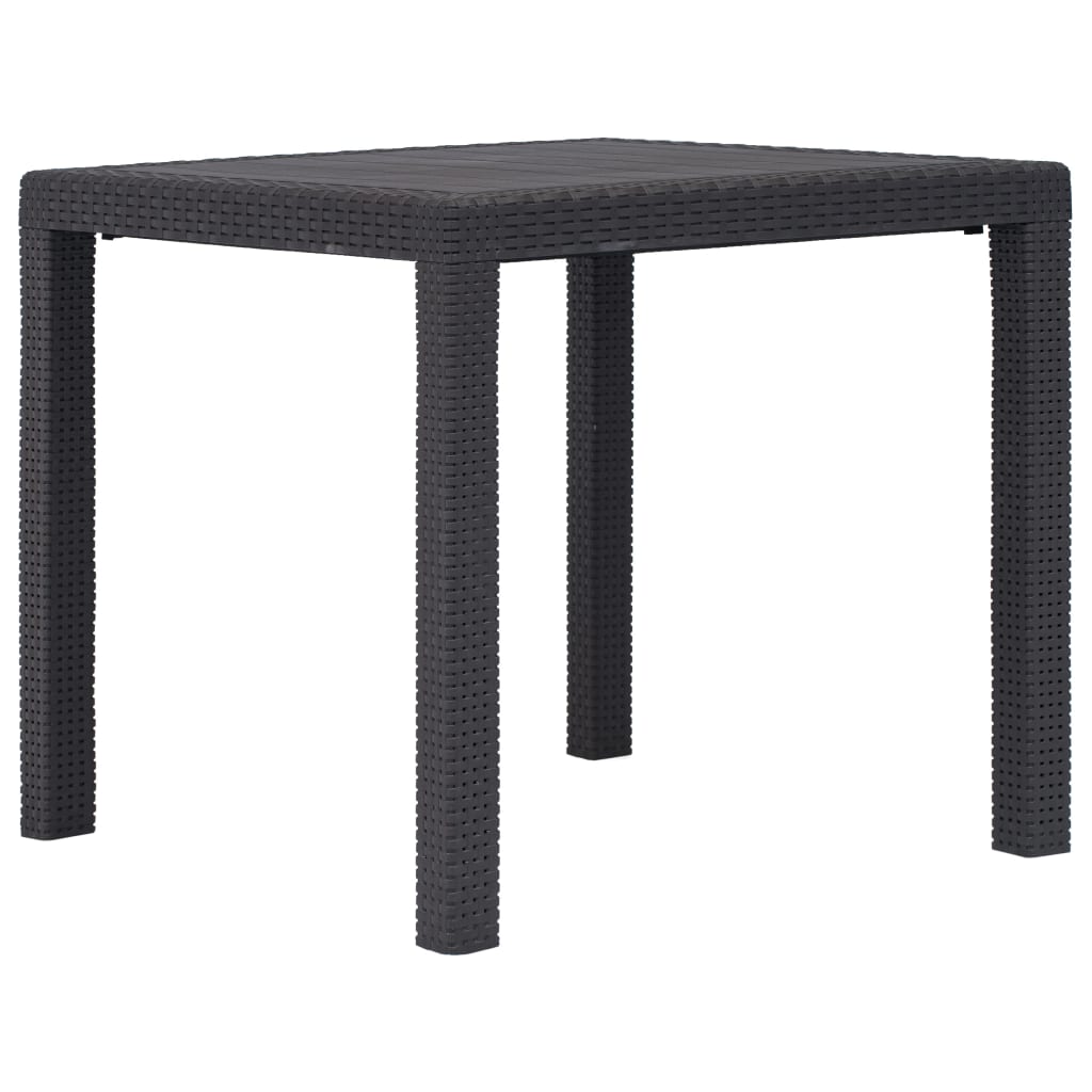 vidaXL Patio Table Garden Outdoor Porch Dining Table with Rattan Look Plastic-40