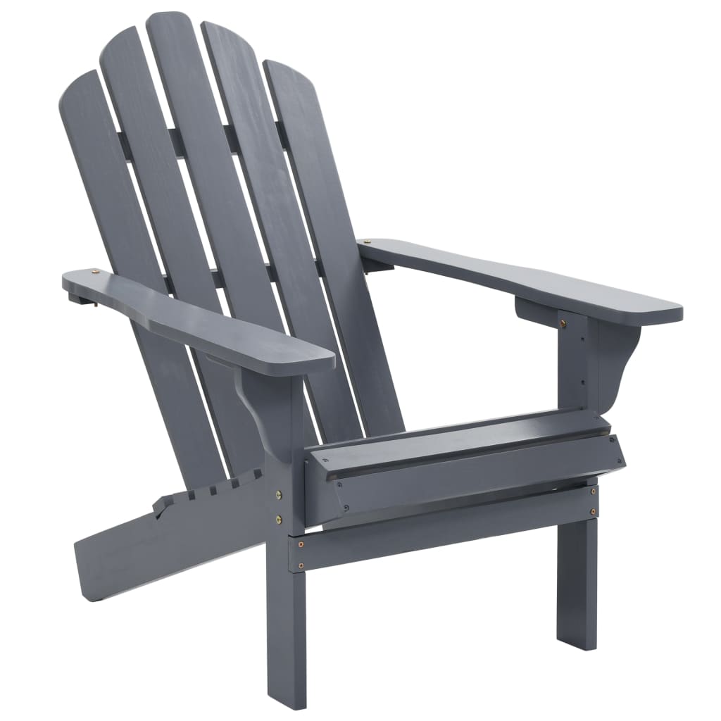vidaXL Patio Chair Lawn Patio Adirondack Chair for Outdoor with Ottoman Wood-11