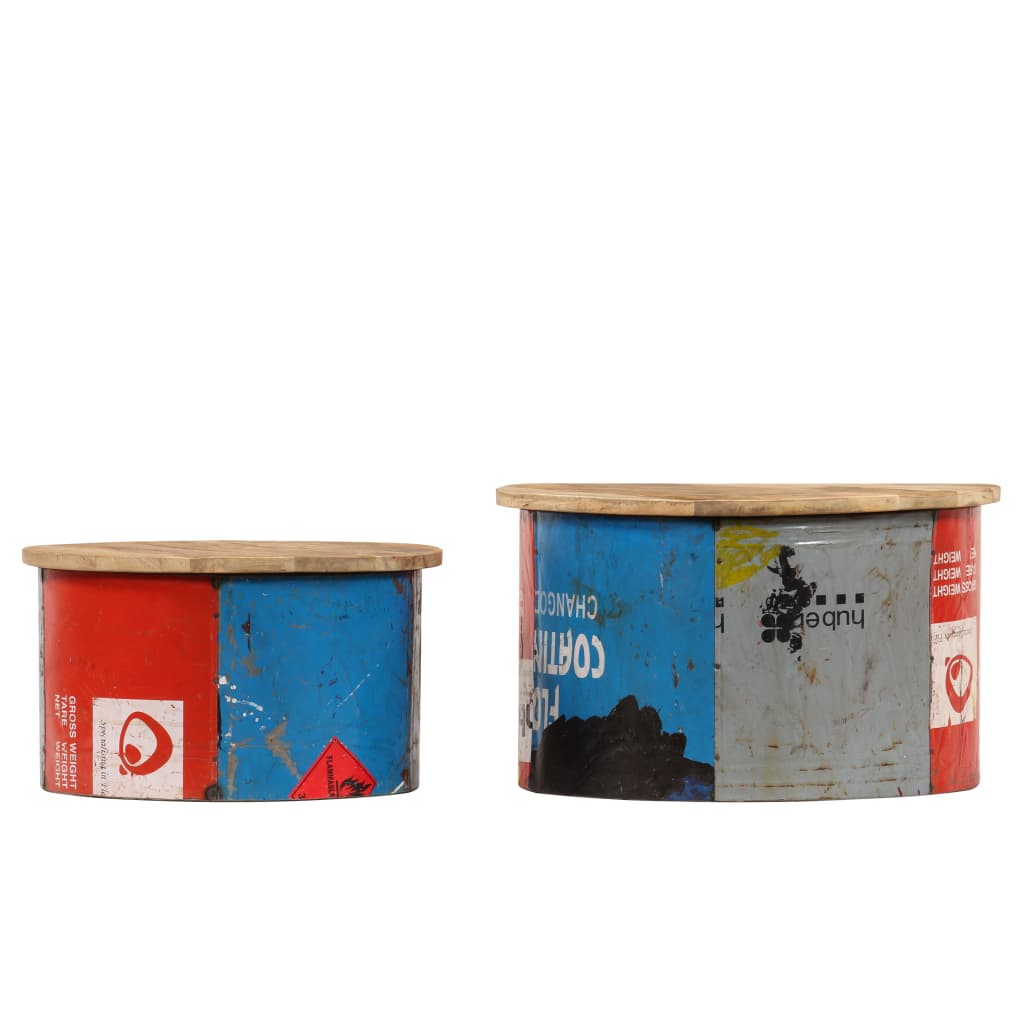 vidaXL Coffee Tables 2 pcs Solid Mango Wood-4