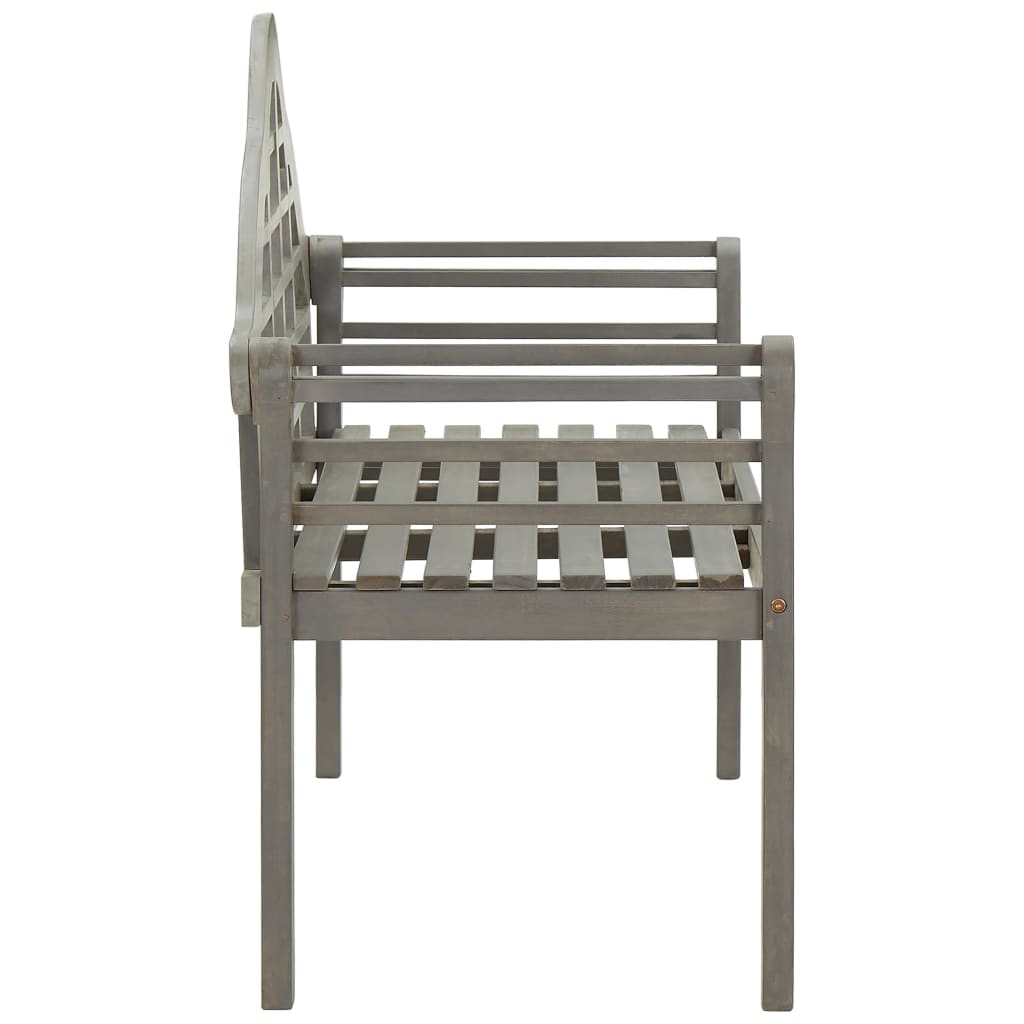 vidaXL Patio Queen Bench Wooden Outdoor Bench with Armrests Solid Wood Acacia-8