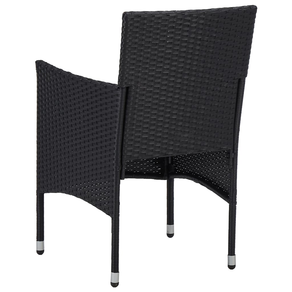 vidaXL Rattan Dining Chairs 2 Pcs Outdoor Wicker Dining Chair Poly Rattan-21