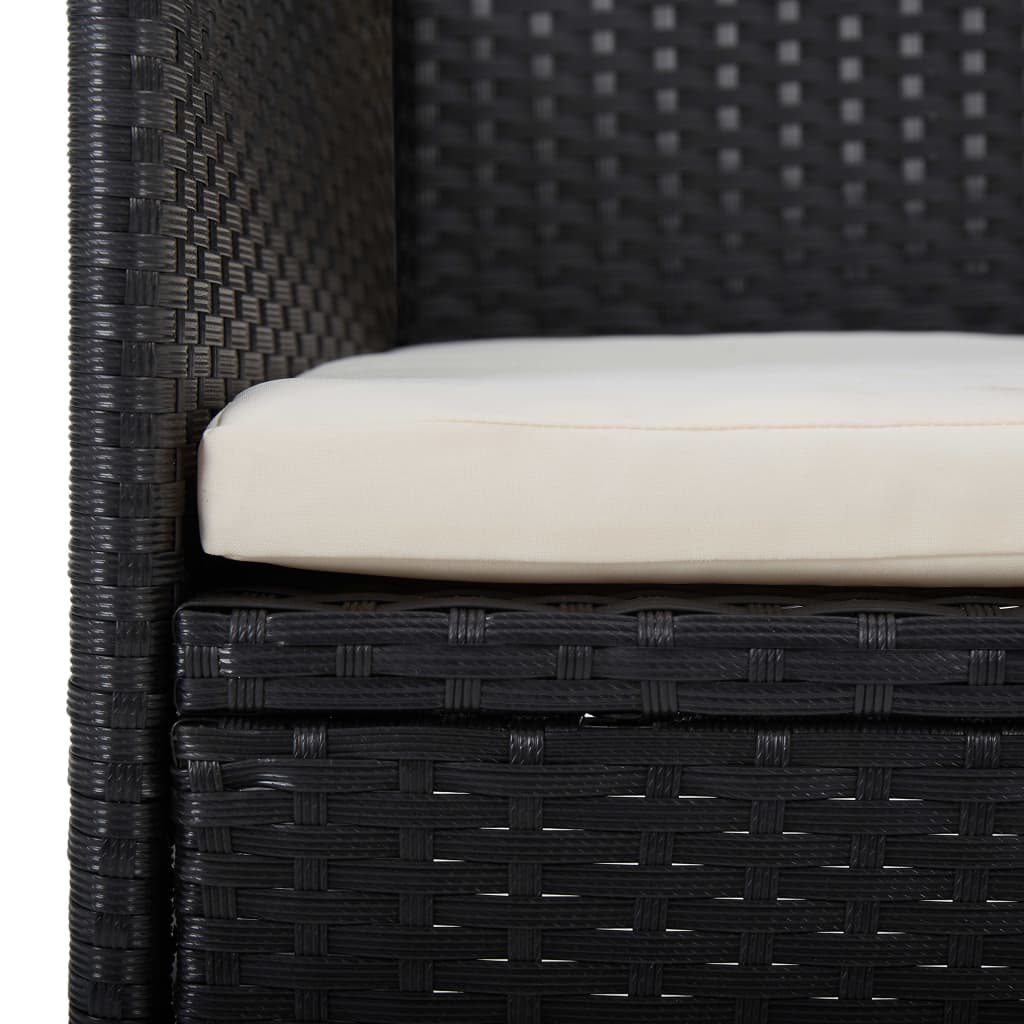 vidaXL Rattan Dining Chairs 2 Pcs Outdoor Wicker Dining Chair Poly Rattan-8