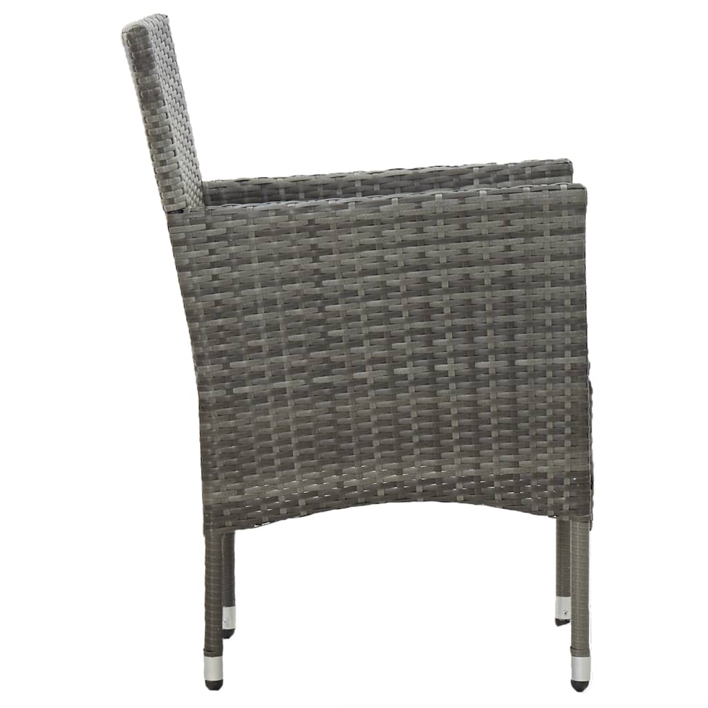 vidaXL Rattan Dining Chairs 2 Pcs Outdoor Wicker Dining Chair Poly Rattan-26