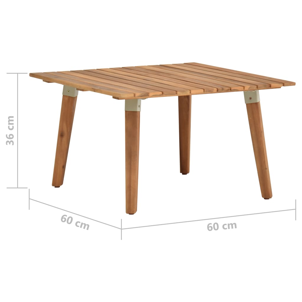 vidaXL Patio Coffee Table 23.6"x23.6"x14.2" Solid Acacia Wood-4