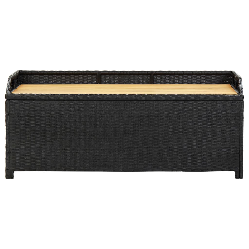 vidaXL Outdoor Storage Bench Rattan Wicker Storage Bench Deck Box Poly Rattan-10