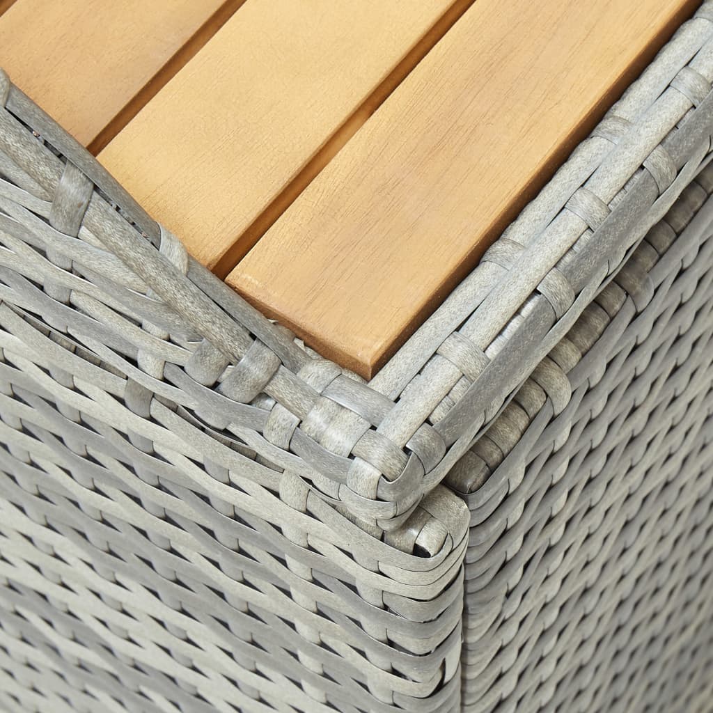 vidaXL Outdoor Storage Bench Rattan Wicker Storage Bench Deck Box Poly Rattan-7