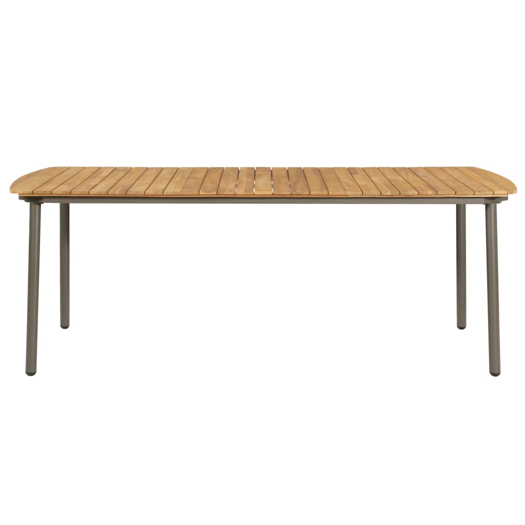 vidaXL Patio Table 78.7"x39.4"x28.3" Solid Acacia Wood and Steel-1