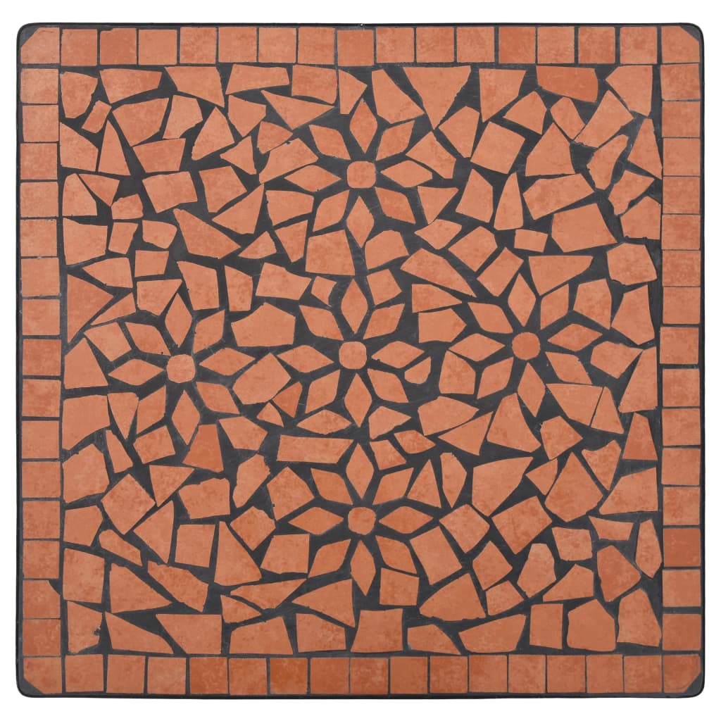vidaXL Mosaic Bistro Table Terracotta 23.6" Ceramic-5