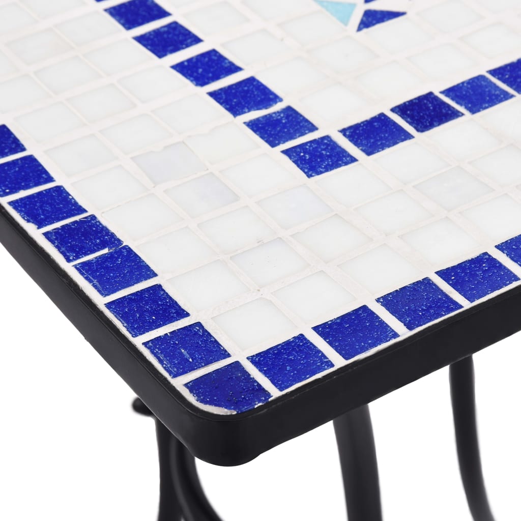 vidaXL Mosaic Bistro Table Blue and White 23.6" Ceramic-6