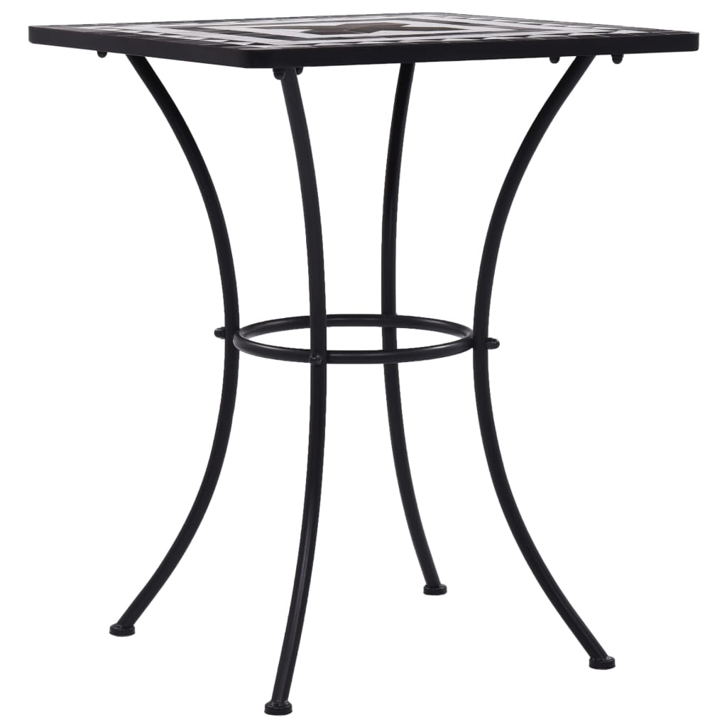 vidaXL Mosaic Bistro Table Black and White 23.6" Ceramic-1